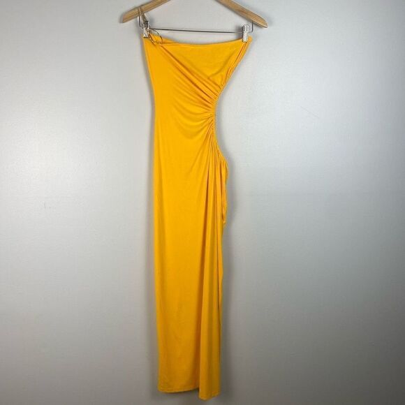 WeWoreWhat Snake Chain Cut Out Maxi Dress in Tangerine - Picture 2 of 12